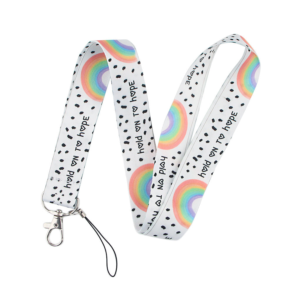 Wholesale Rainbow Polyester Badge Lanyard